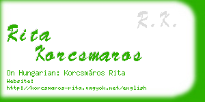 rita korcsmaros business card